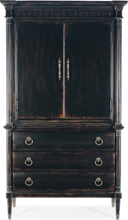 Hooker Furniture Charleston Jewelry Armoire – Black Cherry Traditional Storage Cabinet - sold by Home Elegance USA