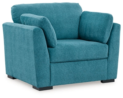 Ashley Teal Keerwick Chair and a Half - Chenille