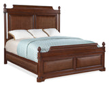 Charleston Panel Bed by Hooker Furniture in Maraschino Cherry & Cane Panels