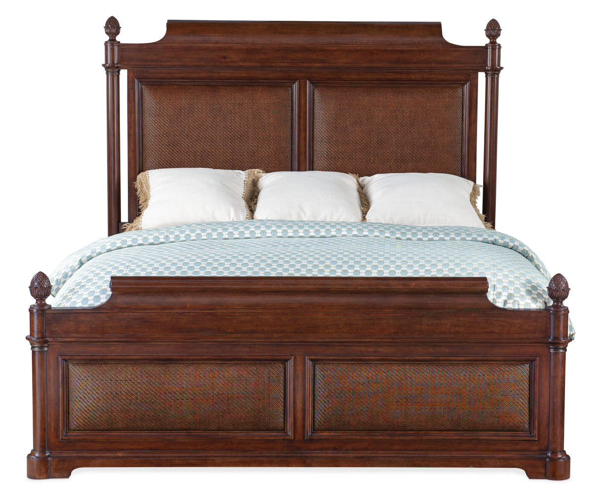 Charleston Panel Bed by Hooker Furniture in Maraschino Cherry & Cane Panels