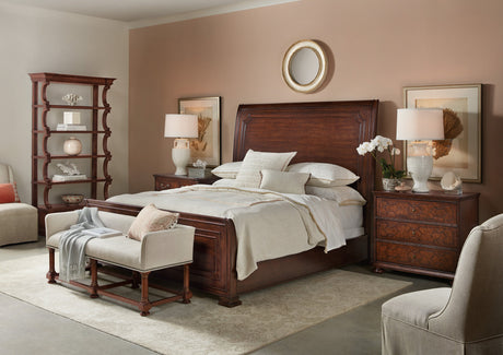 Charleston King Sleigh Bed - Dark Brown | Hooker Furniture