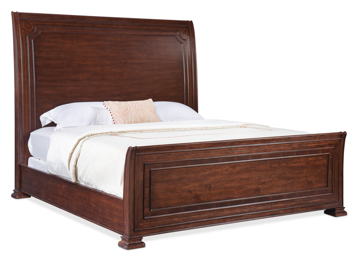 Charleston King Sleigh Bed - Dark Brown | Hooker Furniture