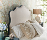 Charleston Upholstered Bed by Hooker Furniture in Cherry Veneers & Chateau Linen Fabric