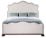 Charleston Upholstered Bed by Hooker Furniture in Cherry Veneers & Chateau Linen Fabric