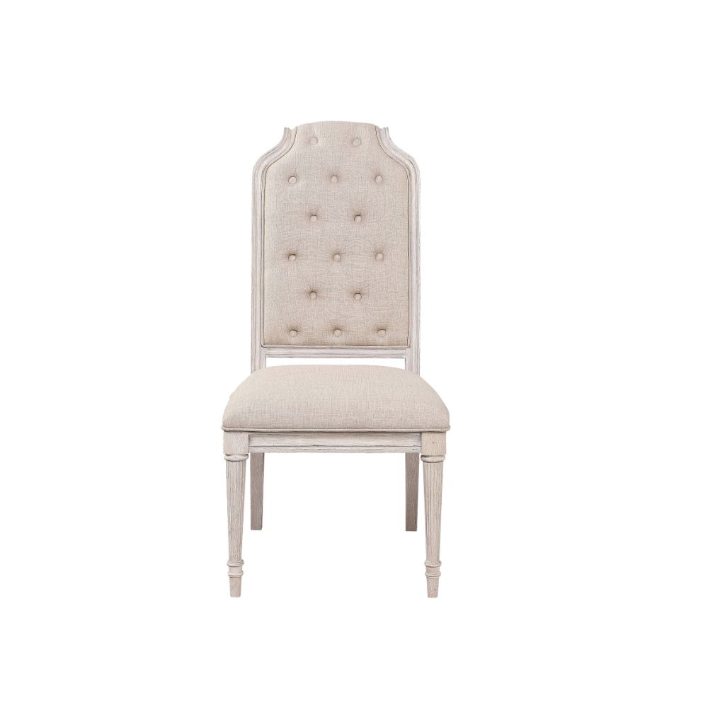 Acme - Wynsor Side Chair (Set-2) 67532 Antique White Finish