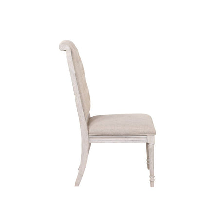 Acme - Wynsor Side Chair (Set-2) 67532 Antique White Finish