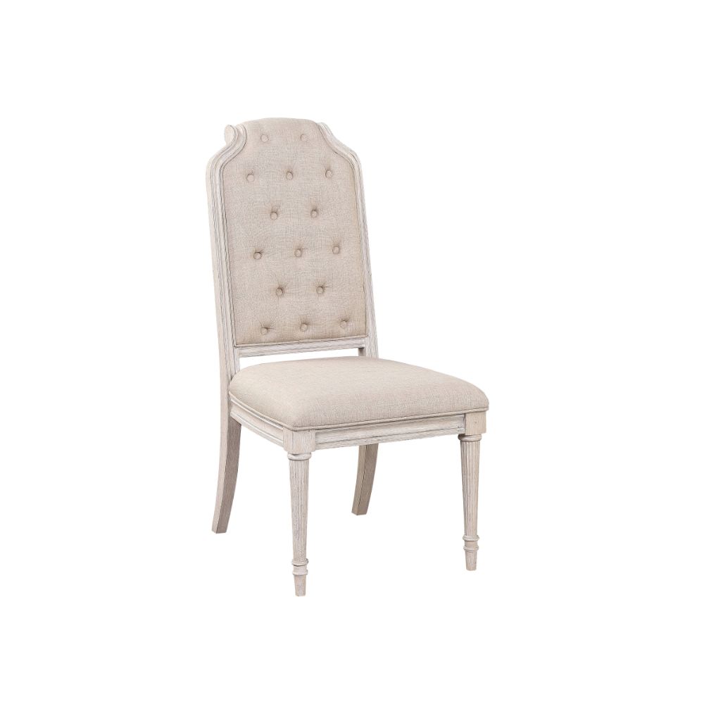 Acme - Wynsor Side Chair (Set-2) 67532 Antique White Finish