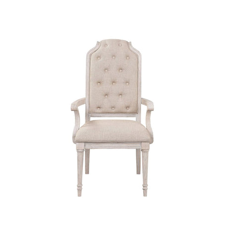 Acme - Wynsor Arm Chair (Set-2) 67533 Antique White Finish