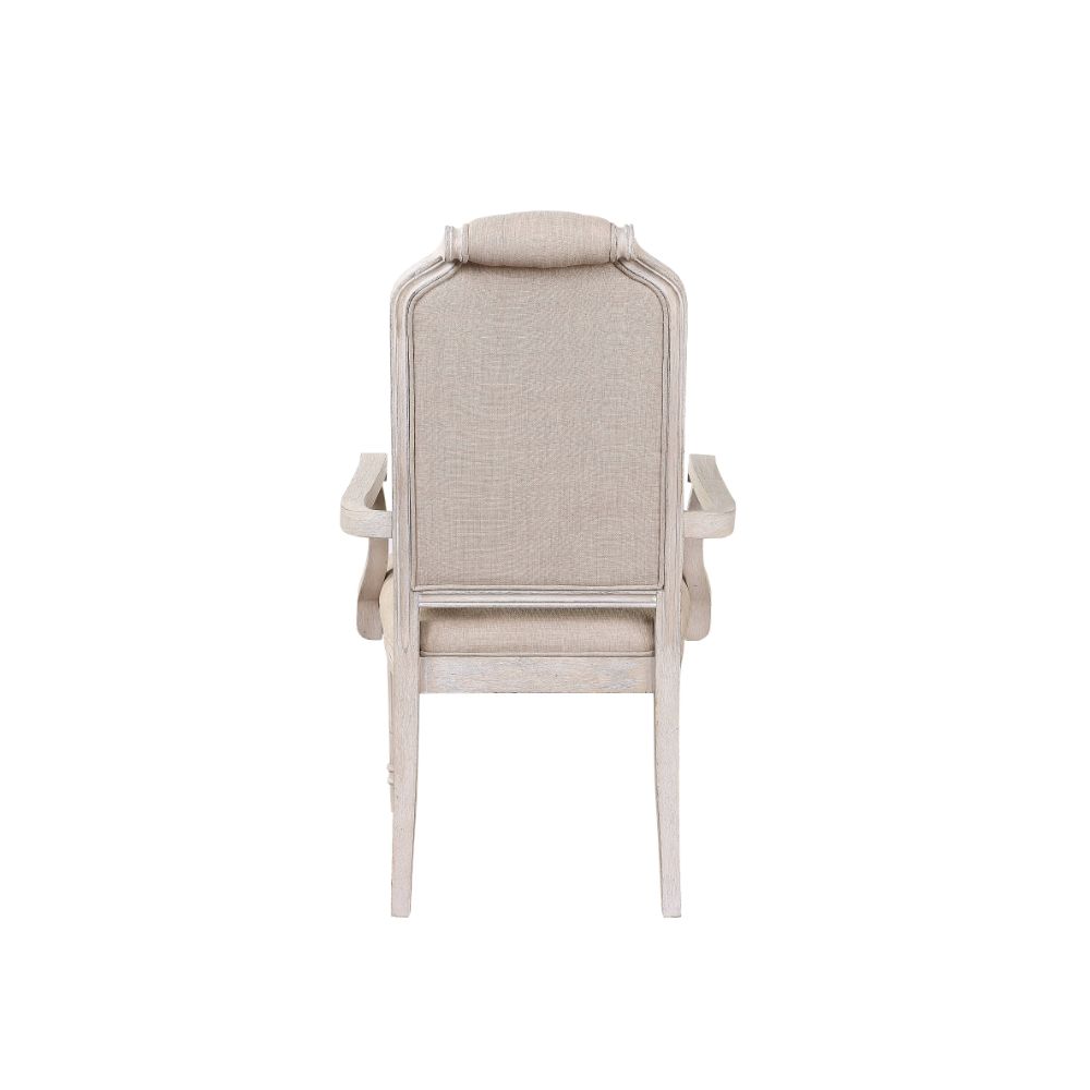 Acme - Wynsor Arm Chair (Set-2) 67533 Antique White Finish