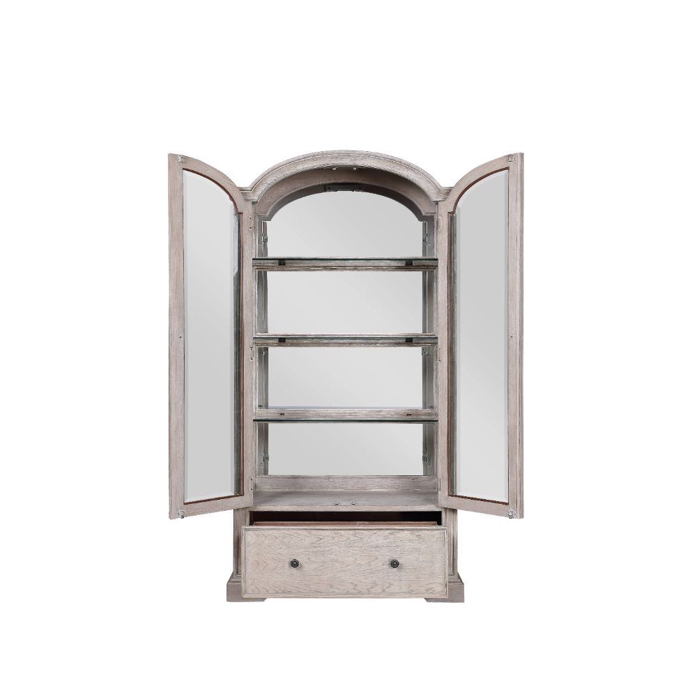 Acme - Wynsor Curio Cabinet 67535 Antique White Finish