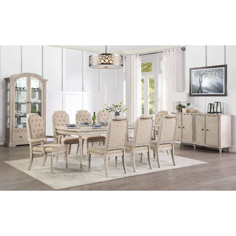 Acme - Wynsor Dining Table 67540 Antique White Finish