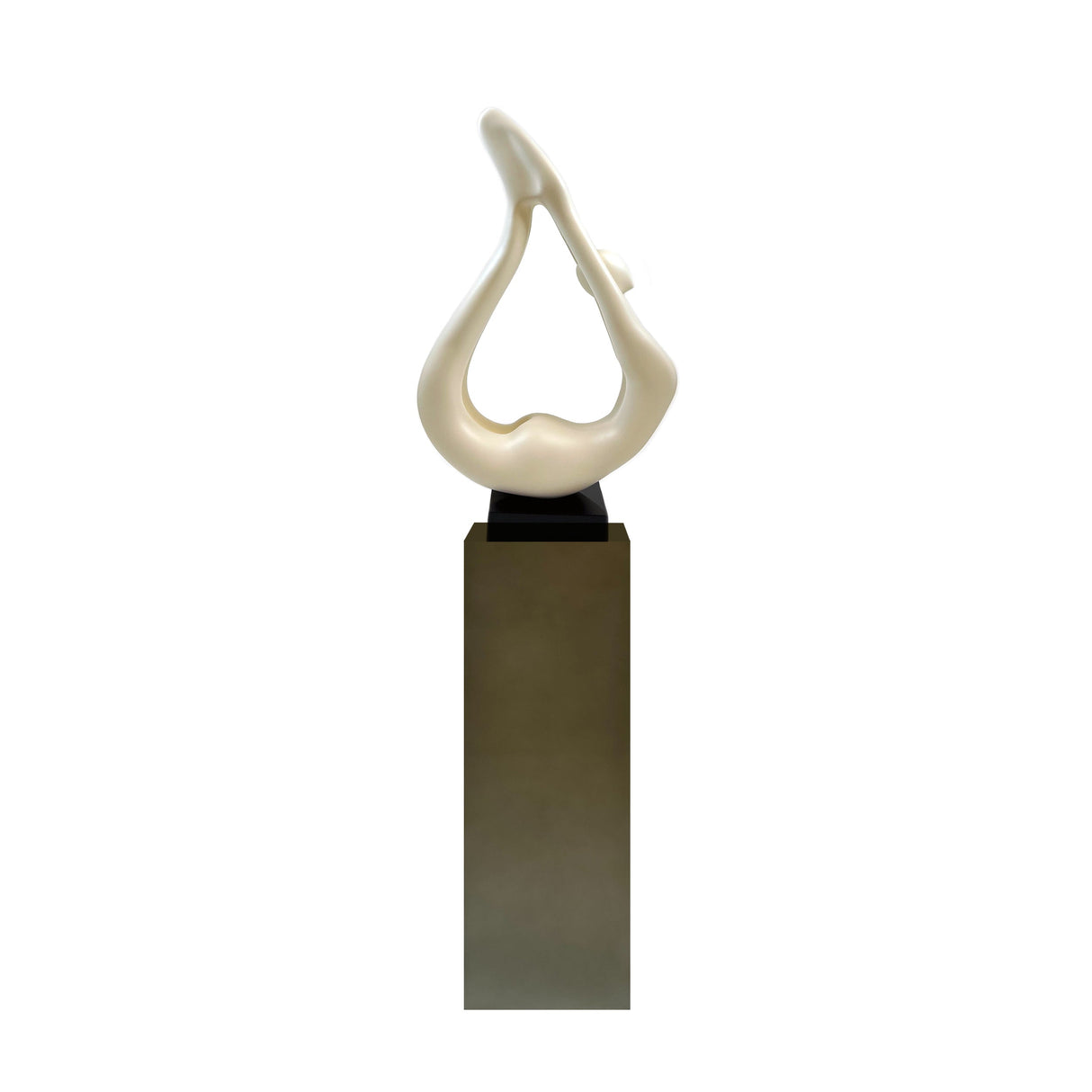 Yoga White Sculpture - Gray Base  | Finesse - Home Elegance USA
