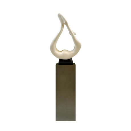 Yoga White Sculpture - Gray Base  | Finesse - Home Elegance USA