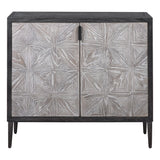 Laurentia 2 Door Accent Cabinet Black & Silver - Black / Silver by Uttermost - View 1
