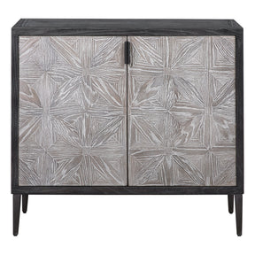 Laurentia 2 Door Accent Cabinet Black & Silver - Black / Silver by Uttermost - View 1