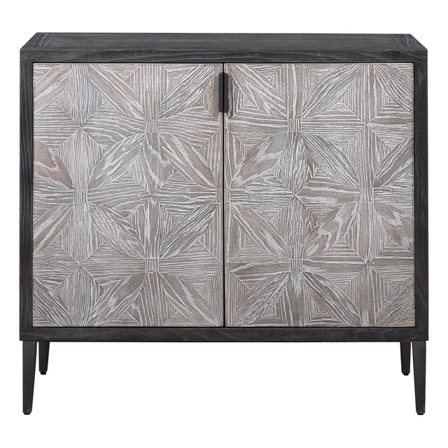 Laurentia 2 Door Accent Cabinet Black & Silver - Black / Silver by Uttermost - View 1