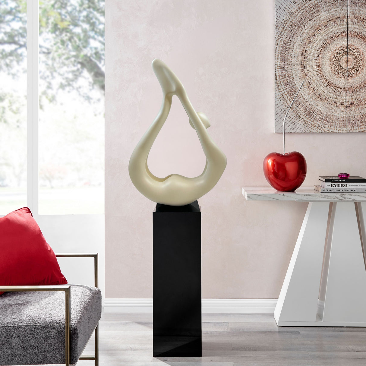 Yoga Floor Sculpture // White with Black Base  | Finesse