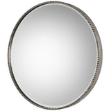 Stefania Beaded Round Mirror - Silver by Uttermost - View 3