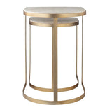 Lindon Travertine Nesting Tables Set - Gold / White by Uttermost - View 7