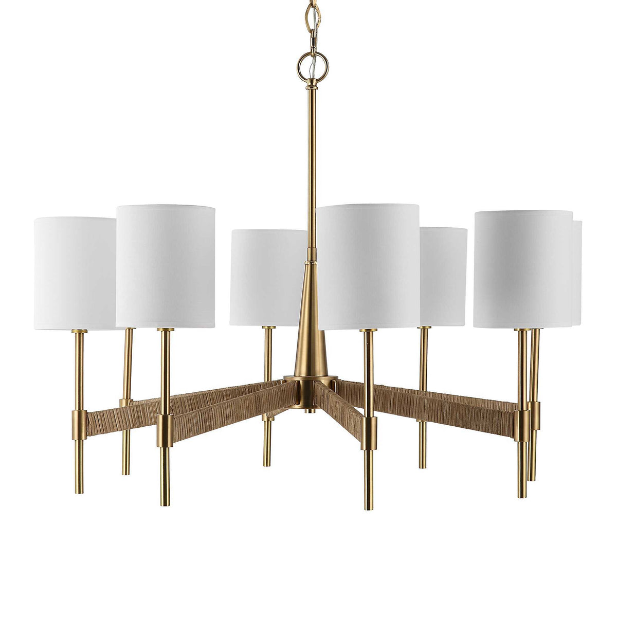 Lautoka Rattan 8 Light Chandelier - Light Brown by Uttermost - View 11