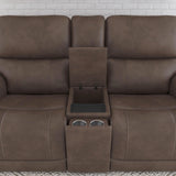 Carter Power Reclining Loveseat With Console & Power Headrests & Lumbar - Cappuccino | Flexsteel