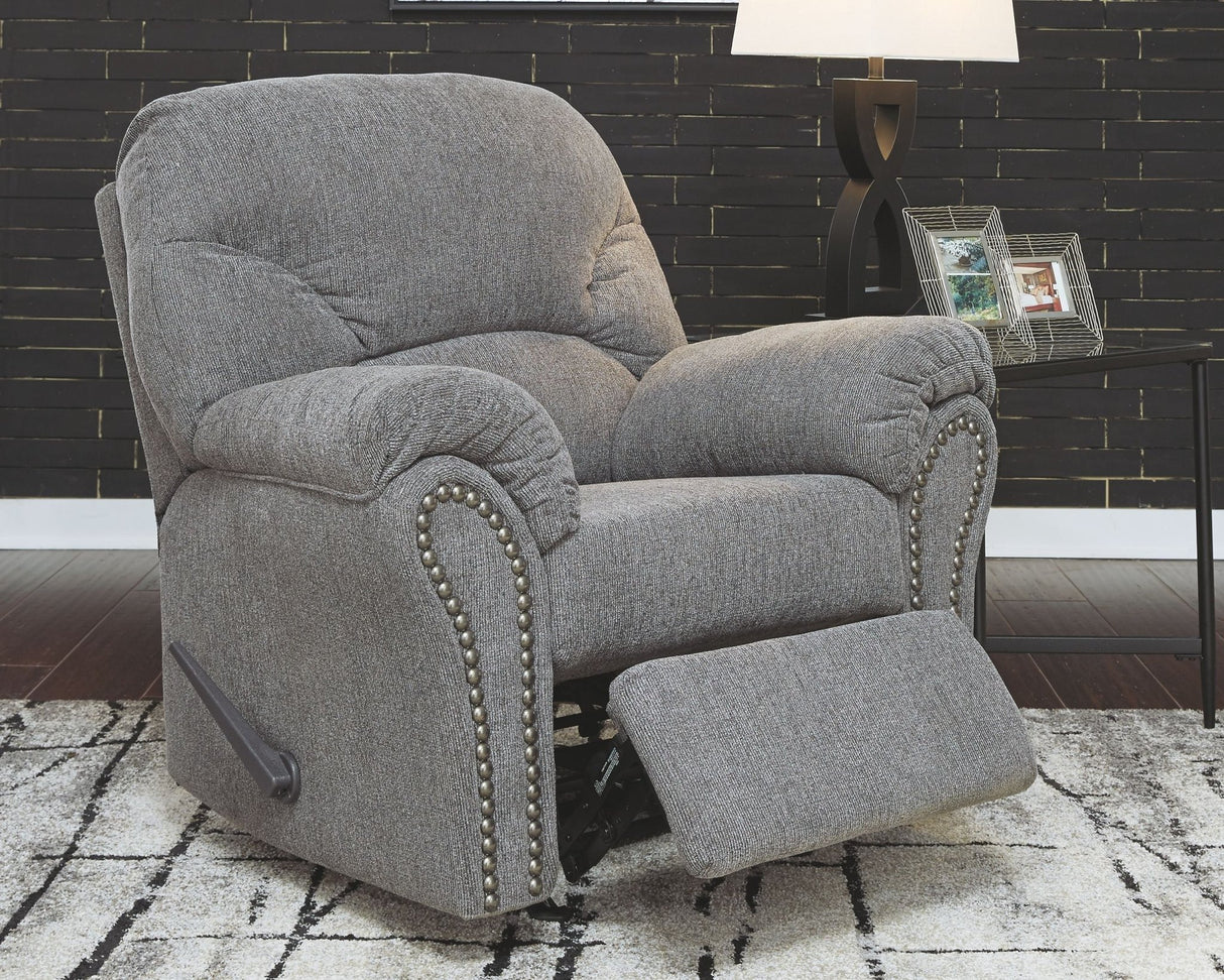 Allmaxx - Pewter - 3 Pc. - Sofa, Loveseat, Rocker Recliner | Ashley | Home Elegance USA