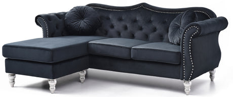 Glory Furniture Hollywood G0663B-SC Sofa Chaise , BLACK - sold by Home Elegance USA