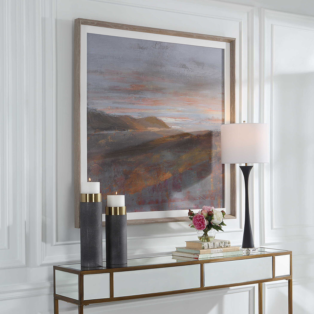 Dawn On The Hills Framed Print - Purple / Light Brown by Uttermost - View 8