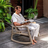 Sumba Outdoor Wicker Rocking Chair - Gray by Uttermost - View 3