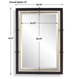 Bach Rectangle Mirror Walnut & Brass - Gold / Dark Brown by Uttermost - View 8