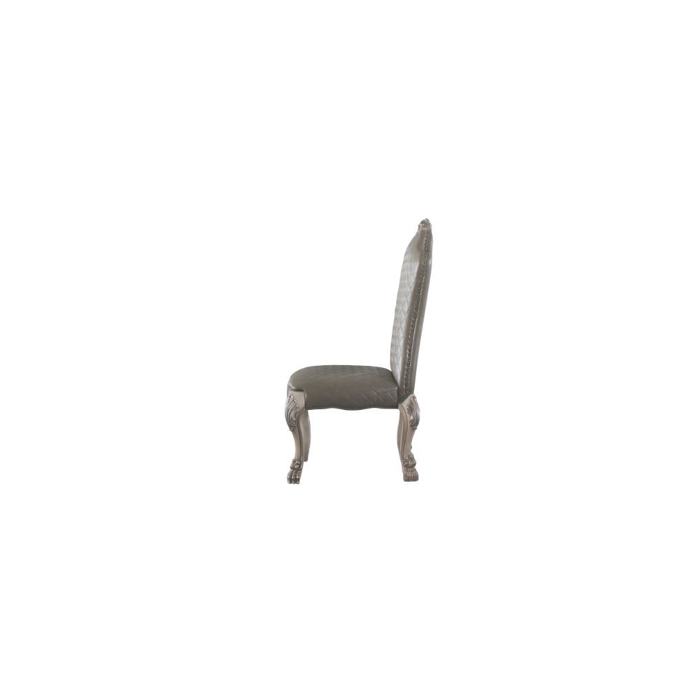 Acme - Dresden Side Chair (Set-2) 68172 Synthetic Leather &Vintage Bone White Finish