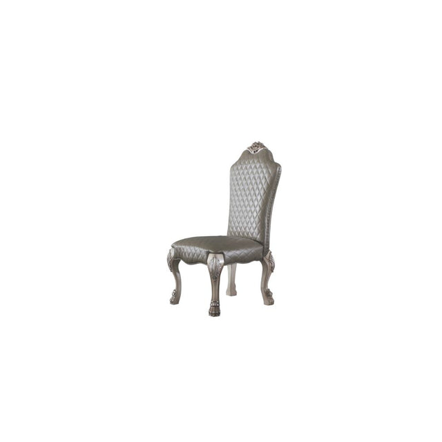 Acme - Dresden Side Chair (Set-2) 68172 Synthetic Leather &Vintage Bone White Finish