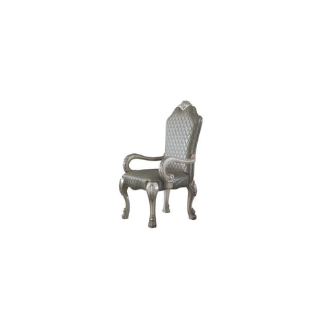 Acme - Dresden Arm Chair (Set-2) 68173 Synthetic Leather &Vintage Bone White Finish