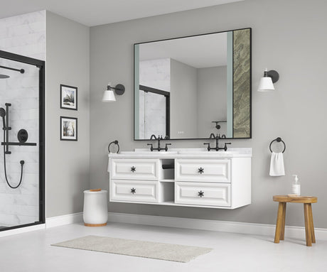 60*23*21in Wall Hung Doulble Sink Bath Vanity Cabinet Only in Bathroom Vanities without Tops - W1272109641 - image - 3