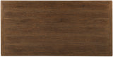 Rectangular wooden panel with a brown finish