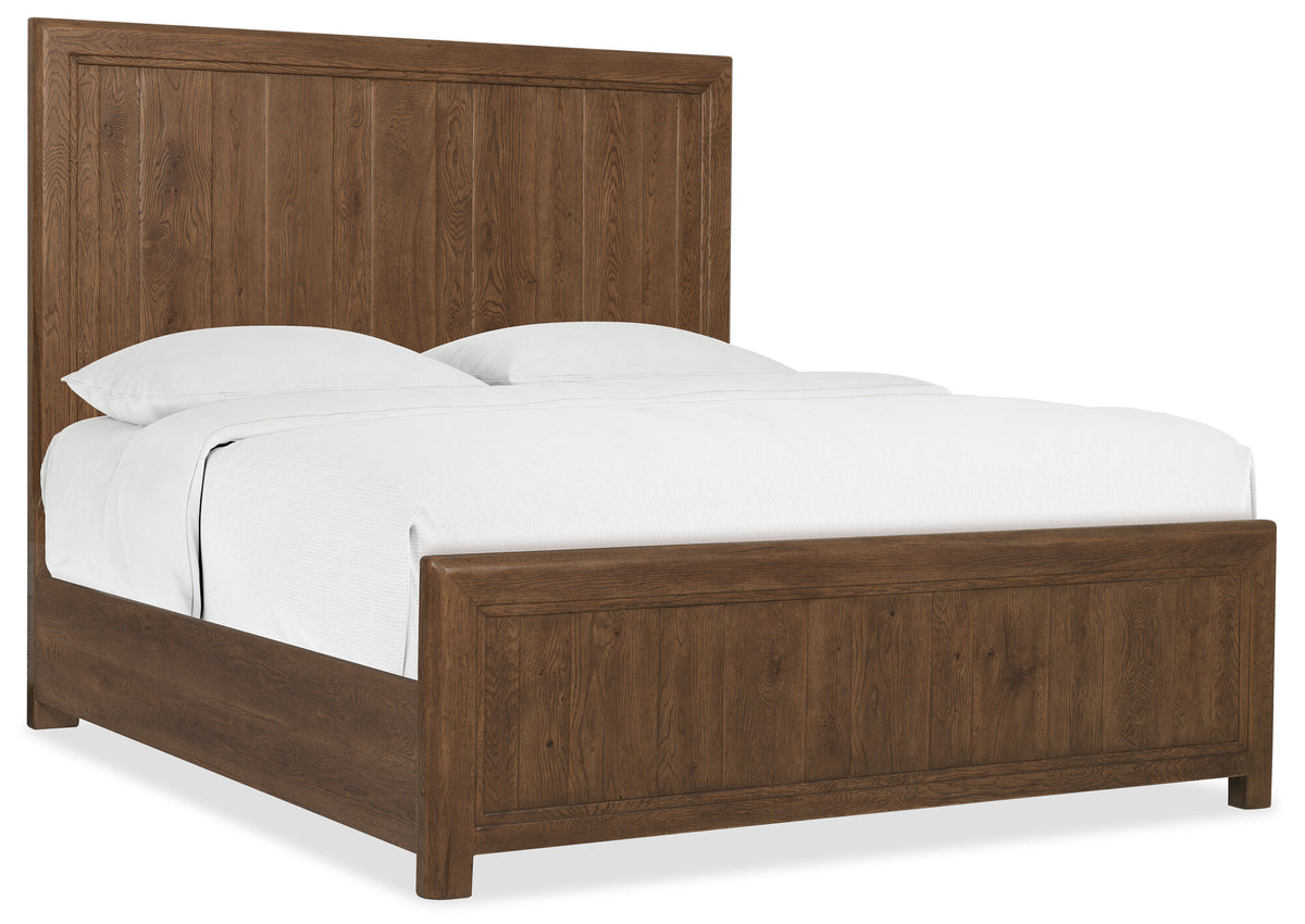 Driftwood California King Panel Bed Worn Saddle - Dark Brown | Hooker Furniture