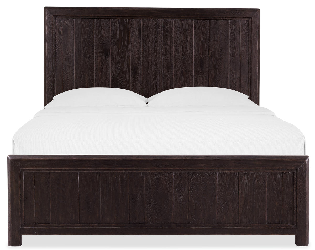 Driftwood California King Panel Bed Burnt Timber - Black | Hooker Furniture