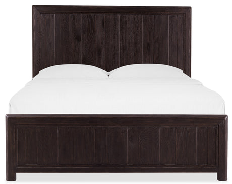 Driftwood California King Panel Bed Burnt Timber - Black | Hooker Furniture