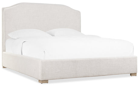 Driftwood King Fabric Upholstered Bed - Beige | Hooker Furniture