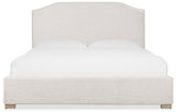 Driftwood King Fabric Upholstered Bed - Beige | Hooker Furniture