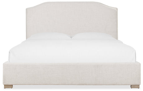 Driftwood King Fabric Upholstered Bed - Beige | Hooker Furniture