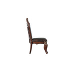 Acme - Picardy Side Chair (Set-2) 68222 Synthetic Leather & Honey Oak Finish