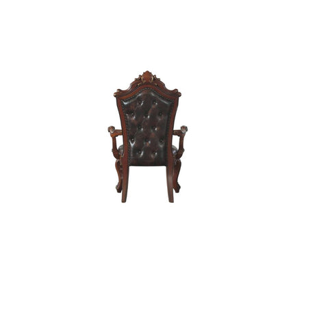 Acme - Picardy Arm Chair (Set-2) 68223 Synthetic Leather & Honey Oak Finish