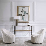 Crue Swivel Chair - White by Uttermost - View 4