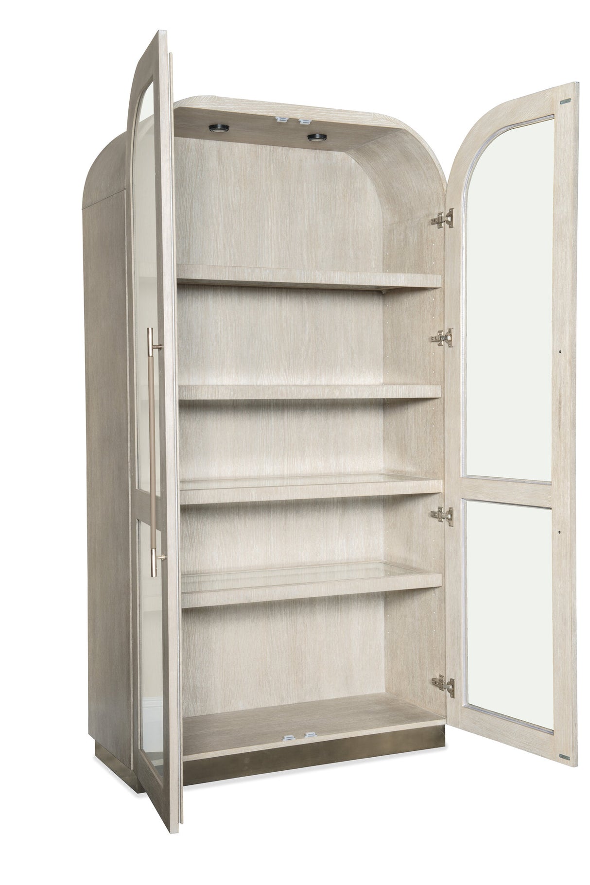Modern Mood Display Cabinet by Hooker Furniture in Oak Veneers & Pewter Accents