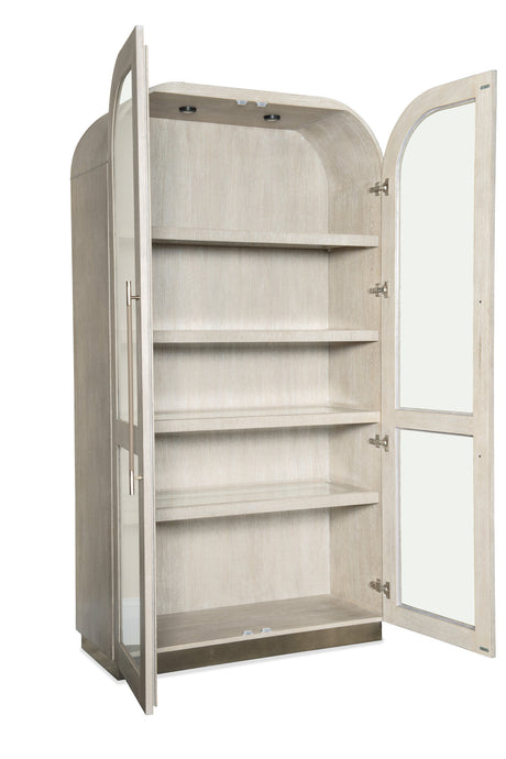 Modern Mood Display Cabinet by Hooker Furniture in Oak Veneers & Pewter Accents