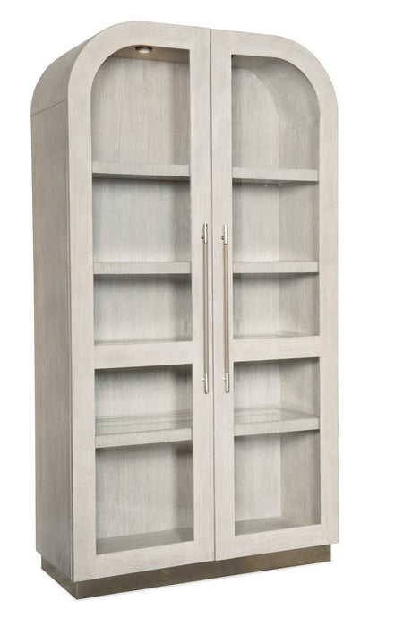 Modern Mood Display Cabinet by Hooker Furniture in Oak Veneers & Pewter Accents