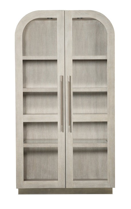 Modern Mood Display Cabinet by Hooker Furniture in Oak Veneers & Pewter Accents
