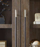 Modern Mood Display Cabinet by Hooker Furniture in Oak Veneers & Pewter Accents