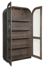 Modern Mood Display Cabinet by Hooker Furniture in Oak Veneers & Pewter Accents